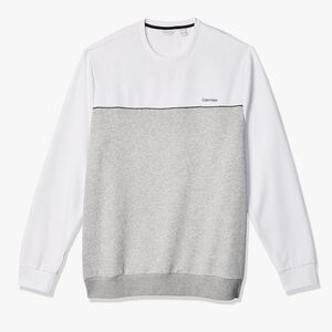 Calvin Klein Men's White and Gray Sweater
